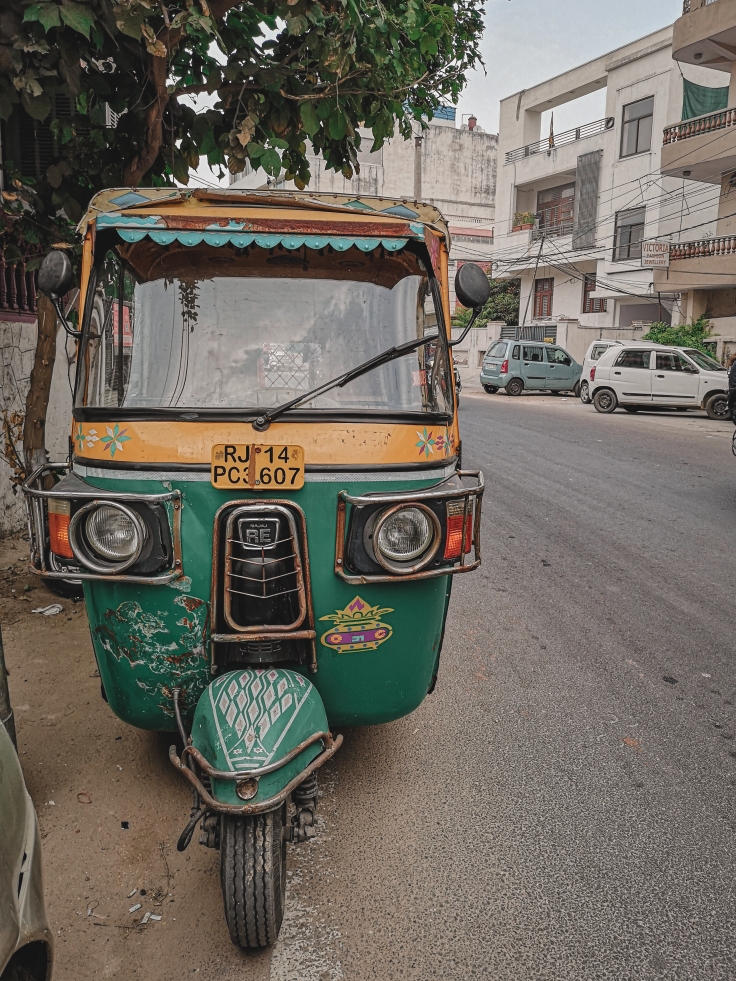 Colorful auto-rickshaw in India